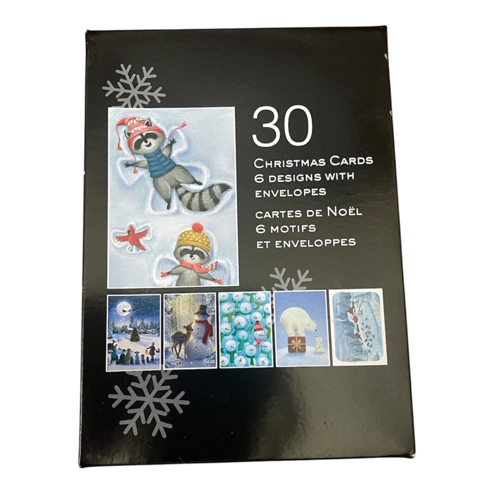 30pc Christmas Cards with 6 Different Designs with Envelopes BNIB